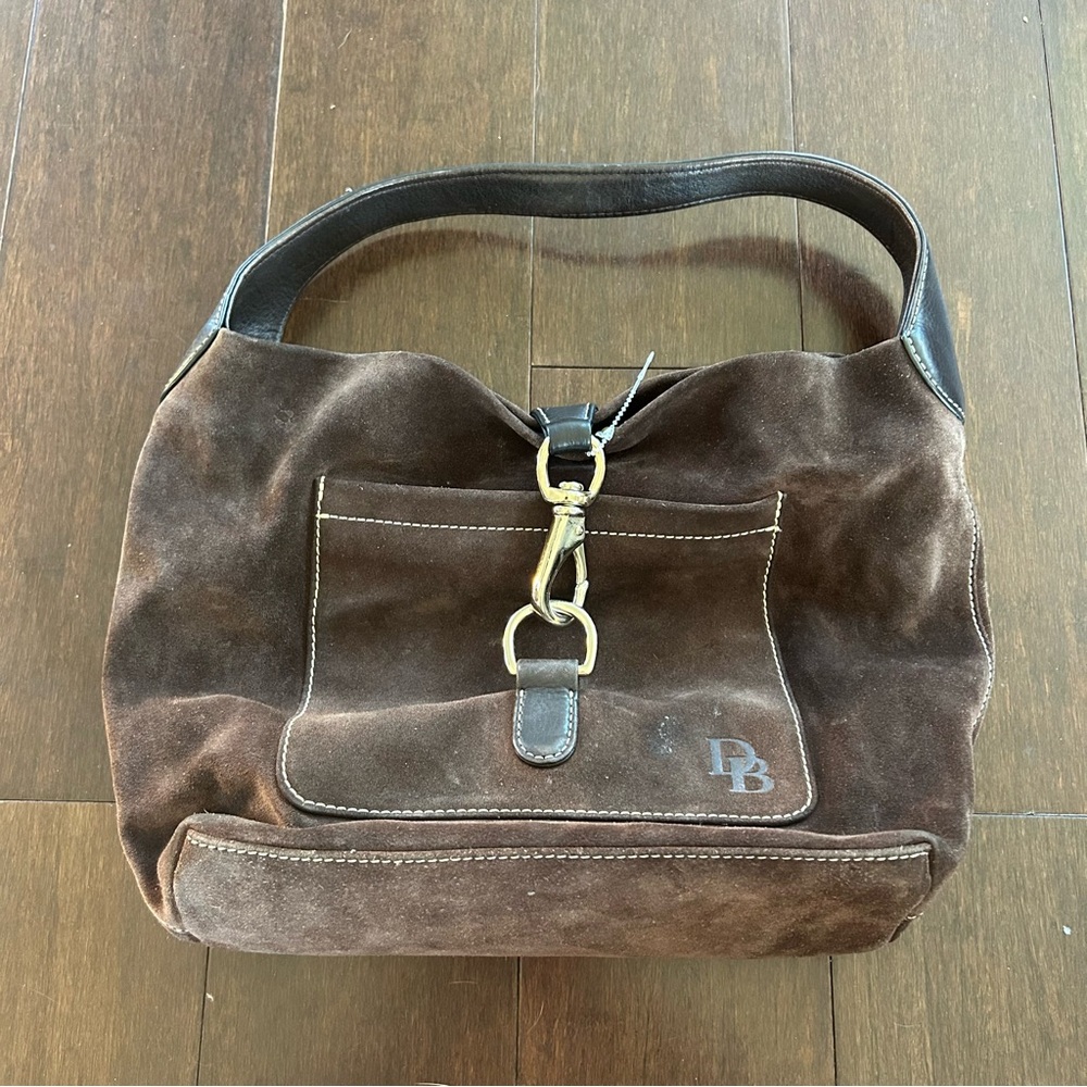 Dooney & Bourke Brown Suede Hobo Bag